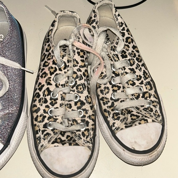 Cheetah Print Converse Low top girls shoes sneakers - Picture 1 of 4